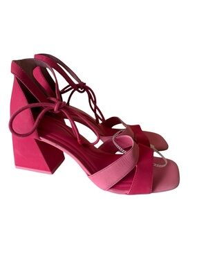 Giani Bini Late Nite Candy Pink Block Heels Dress Shoes SZ 8.5